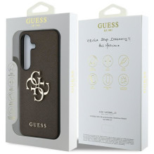 GUESS case for SAMSUNG S25 GUHCS25SPGT4MBW (PU Grained Big 4G and Classic Logo) brown