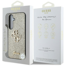 GUESS dėklas, skirtas SAMSUNG S25 Plus GUHCS25MHG4SGD (fiksuotas blizgučiais, didelis 4G), auksinis