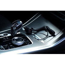 Automobilinis įkroviklis Forcell F-Energy Carbon USB A QC3.0 PD 3A 38W su laidu USB C CC50-1AC juodas