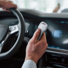 Automobilinis įkroviklis Forcell F-Energy Carbon USB C + USB A QC3.0 PD 3A 38W CC50-1A1C baltas