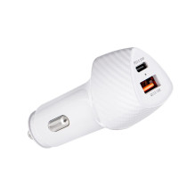 Automobilinis įkroviklis Forcell F-Energy Carbon USB C + USB A QC3.0 PD 3A 38W CC50-1A1C baltas