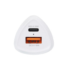 Car charger Forcell F-Energy Carbon USB C + USB A QC3.0 PD 3A 38W CC50-1A1C white