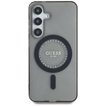 GUESS dėklas SAMSUNG S25 GUHMS25SPFTDTEK (magnetiniai IML cirkonio akmenėliai) juodas