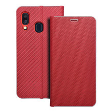 Atverčiamas dėklas, skirtas Samsung A40 Luna Book, anglies pluošto, raudonas Atverčiamas dėklas, skirtas Samsung A40 Luna Book, anglies pluošto, raudonas