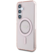 GUESS case for SAMSUNG S25 GUHMS25SPFTDTEP (Magnetic IML Rhinestones) pink