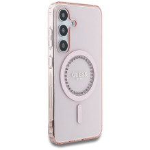 GUESS case for SAMSUNG S25 GUHMS25SPFTDTEP (Magnetic IML Rhinestones) pink