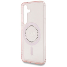GUESS dėklas SAMSUNG S25 GUHMS25SPFTDTEP (magnetiniai IML cirkonio akmenėliai) rožinis