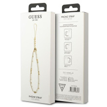 GUESS phone strap GUSTPEARW (Heishi Beads) white GUESS phone strap GUSTPEARW (Heishi Beads) white