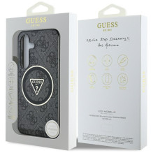 GUESS case for SAMSUNG S25 GUHMS25SHG4PRTGK (Magnetic IML Metal Glitter 4G Circle Triangle) black