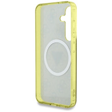GUESS case for SAMSUNG S25 GUHMS25SHG4PRTGW (Magnetic IML Metal Glitter 4G Circle Triangle) brown