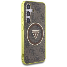 GUESS case for SAMSUNG S25 GUHMS25SHG4PRTGW (Magnetic IML Metal Glitter 4G Circle Triangle) brown