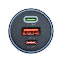 Car charger Forcell F-Energy Alu 2 x USB C + USB A QC4.0 PD SFC2.0 3A 85W gray