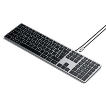 Laidinė klaviatūra USB C QWERTY Satechi Slim W3 laidinė ST-UCSW3M pilka