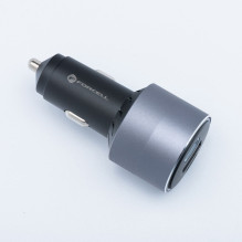 Automobilinis įkroviklis Forcell F-Energy Alu 2 x USB C + USB A QC4.0 PD SFC2.0 3A 85W pilkas