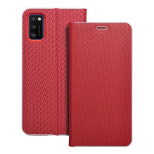 Atverčiamas dėklas, skirtas Samsung A41 Luna Book, anglies pluošto, raudonas Atverčiamas dėklas, skirtas Samsung A41 Luna Book, anglies pluošto, raudonas