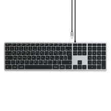 Laidinė klaviatūra USB C QWERTY Satechi Slim W3 laidinė ST-UCSW3M pilka