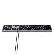 Laidinė klaviatūra USB C QWERTY Satechi Slim W3 laidinė ST-UCSW3M pilka