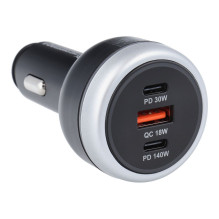 Automobilinis įkroviklis USB A + 2 x C tipo PD QC3.0 3A 191W CC69-2C1A juodas