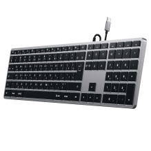 Laidinė klaviatūra USB C QWERTY Satechi Slim W3 laidinė ST-UCSW3M pilka