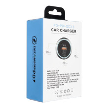 Automobilinis įkroviklis USB A + 2 x C tipo PD QC3.0 3A 191W CC69-2C1A juodas