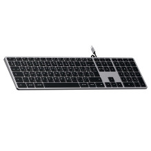 Wire keyboard USB C QWERTY Satechi Slim W3 Wired ST-UCSW3M space gray