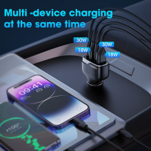 Car charger VEGER 2 x USB A + 2 x Typ C PD QC 3A 66W CC53-2A2C black