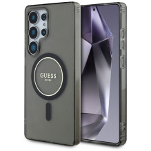 GUESS dėklas SAMSUNG S25 Ultra GUHMS25LHFGEREK (magnetinis IML blizgantis apskritimas) juodas