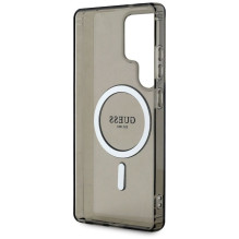 GUESS dėklas SAMSUNG S25 Ultra GUHMS25LHFGEREK (magnetinis IML blizgantis apskritimas) juodas