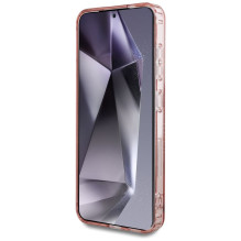 GUESS dėklas SAMSUNG S25 GUHMS25SHFGEREP (magnetinis IML blizgučių apskritimas) rožinis