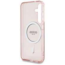 GUESS dėklas SAMSUNG S25 GUHMS25SHFGEREP (magnetinis IML blizgučių apskritimas) rožinis