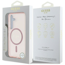 GUESS case for SAMSUNG S25 GUHMS25SHFGEREP (Magnetic IML Glitter Circle) pink