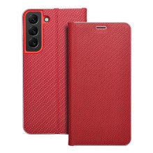 Atverčiamas dėklas, skirtas Samsung S22 Luna Book, anglies pluošto, raudonas Atverčiamas dėklas, skirtas Samsung S22 Luna Book, anglies pluošto, raudonas