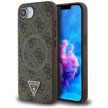 GUESS dėklas, skirtas IPHONE 16e (SE 4 2025), suderinamas su MagSafe GUHMPSE4P4TDPW (PU 4G RingTriangle Logo), rudas