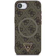 GUESS dėklas, skirtas IPHONE 16e (SE 4 2025), suderinamas su MagSafe GUHMPSE4P4TDPW (PU 4G RingTriangle Logo), rudas