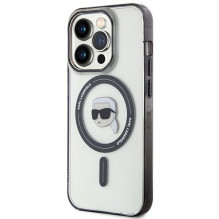 KARL LAGERFELD case for IPHONE 15 Pro KLHMP15LHKHNOTK (Karl Head + MAG) transaprent