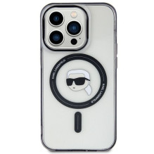 KARL LAGERFELD case for IPHONE 15 Pro KLHMP15LHKHNOTK (Karl Head + MAG) transaprent