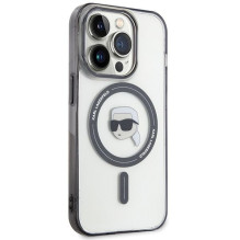 KARL LAGERFELD case for IPHONE 15 Pro KLHMP15LHKHNOTK (Karl Head + MAG) transaprent