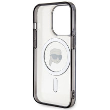KARL LAGERFELD case for IPHONE 15 Pro KLHMP15LHKHNOTK (Karl Head + MAG) transaprent