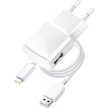 Phone charger Blue Star USB A 1A 5W + cable USB A To Lightning TFK-TC-1100B white Phone charger Blue Star USB A 1A 5W + cable USB A To Lightning TFK-TC-1100B white