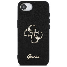 GUESS dėklas, skirtas IPHONE 16e (SE 4 2025) GUHCPSE4HG4SGK (fiksuotas blizgučiais, didelis 4G), juodas