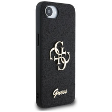 GUESS dėklas, skirtas IPHONE 16e (SE 4 2025) GUHCPSE4HG4SGK (fiksuotas blizgučiais, didelis 4G), juodas