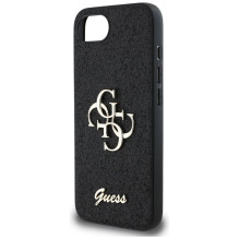 GUESS dėklas, skirtas IPHONE 16e (SE 4 2025) GUHCPSE4HG4SGK (fiksuotas blizgučiais, didelis 4G), juodas