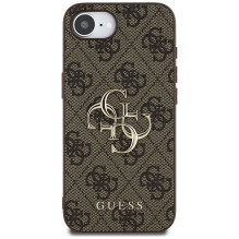 GUESS dėklas, skirtas IPHONE 16e (SE 4 2025) GUHCPSE44GMGBR (4G PU didelis logotipas), rudas