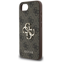 GUESS dėklas, skirtas IPHONE 16e (SE 4 2025) GUHCPSE44GMGBR (4G PU didelis logotipas), rudas