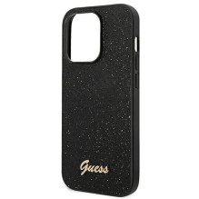 GUESS case for IPHONE 14 Pro GUHCP14LHGGSHK (Glitter Flakes Script Metal Logo) black GUESS case for IPHONE 14 Pro GUHCP14LHGGSHK (Glitter Flakes Script Metal Logo) black