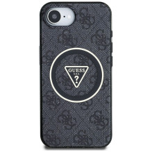 GUESS dėklas, skirtas IPHONE 16e (SE 4 2025), suderinamas su MagSafe GUHMPSE4HG4PRTGK (IML Metal Glitter 4G Circle Trian