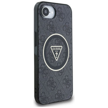 GUESS case for IPHONE 16e (SE 4 2025) compatible with MagSafe GUHMPSE4HG4PRTGK (IML Metal Glitter 4G Circle Triangle) bl