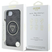 GUESS dėklas, skirtas IPHONE 16e (SE 4 2025), suderinamas su MagSafe GUHMPSE4HG4PRTGK (IML Metal Glitter 4G Circle Trian