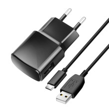 Phone charger Blue Star USB A 2A 10W + cable USB A to USB C TFK-TC-1100B black Phone charger Blue Star USB A 2A 10W + cable USB A to USB C TFK-TC-1100B black