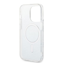 GUESS rinkinys IPHONE 14 Pro, suderinamas su MagSafe GUBPP14LH4EACSB (Rinkinys / Dėklas + Įkroviklis / 4G) aukso ir mėly